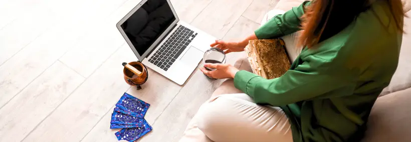 A girl using laptop