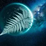 Firefly-SILVER-bright-silver-coloured-fern-from-NZ-in-the-solar-system-with-teal-and-blue