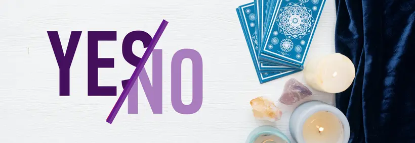 The word "YES/NO" displayed in large purple text against a white background