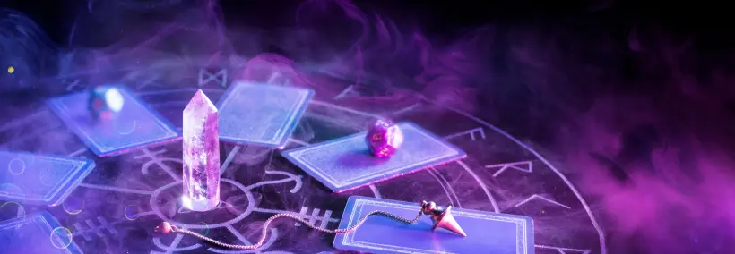 Purple tarot cards